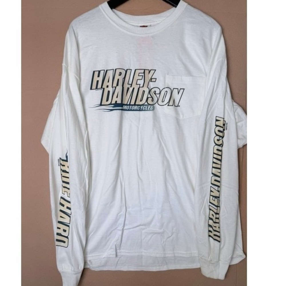 Harley Davidson Myrtle Beach SC Long Sleeve Pocket T Shirt White XL NWT